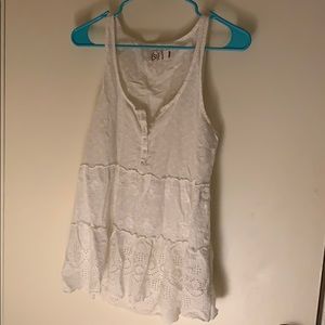SO S/M White Tank with Lace Detail